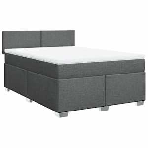Box spring postel s matrací tmavě šedá 140x200 cm textil - obrázek 2