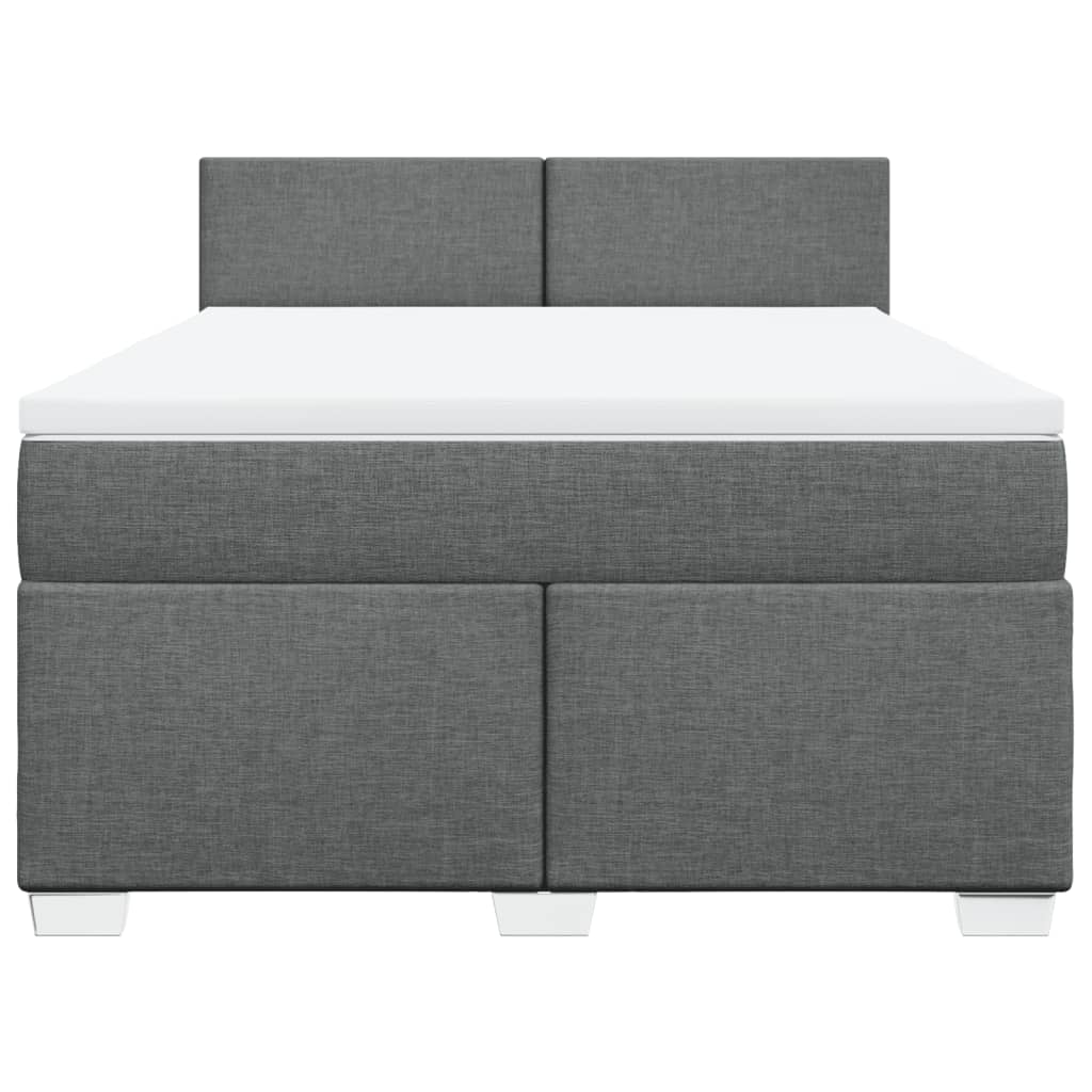 vidaXL Boxspring met matras stof donkergrijs 140x200 cm grijs, foto 4