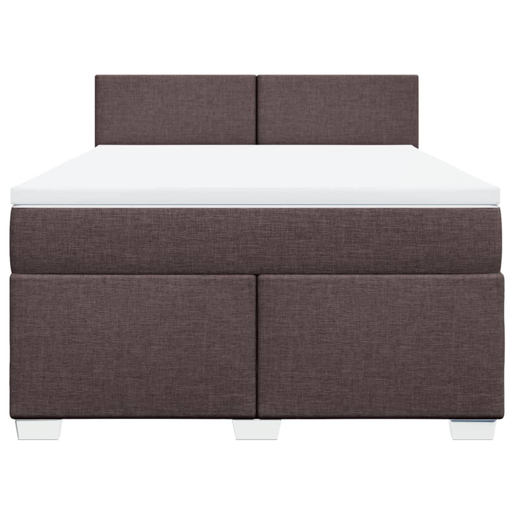 vidaXL Boxspring met matras stof donkerbruin 140x200 cm bruin, foto 4