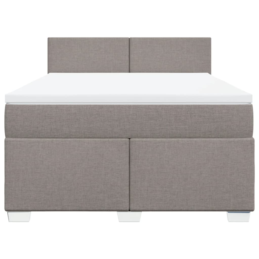 vidaXL Boxspring met matras stof taupe 140x200 cm, foto 4