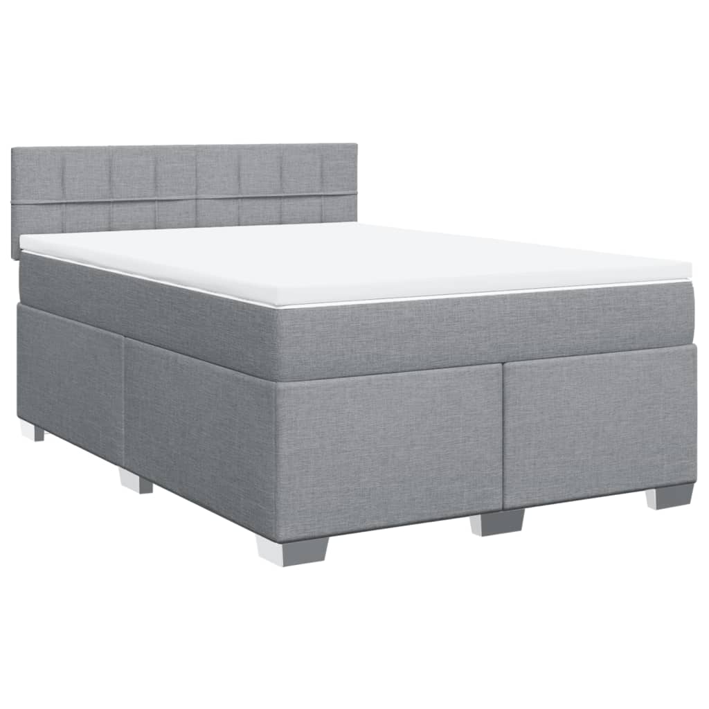 Thumbnail - vidaXL Boxspringbett mit Matratze Hellgrau 140x200 cm Stoff