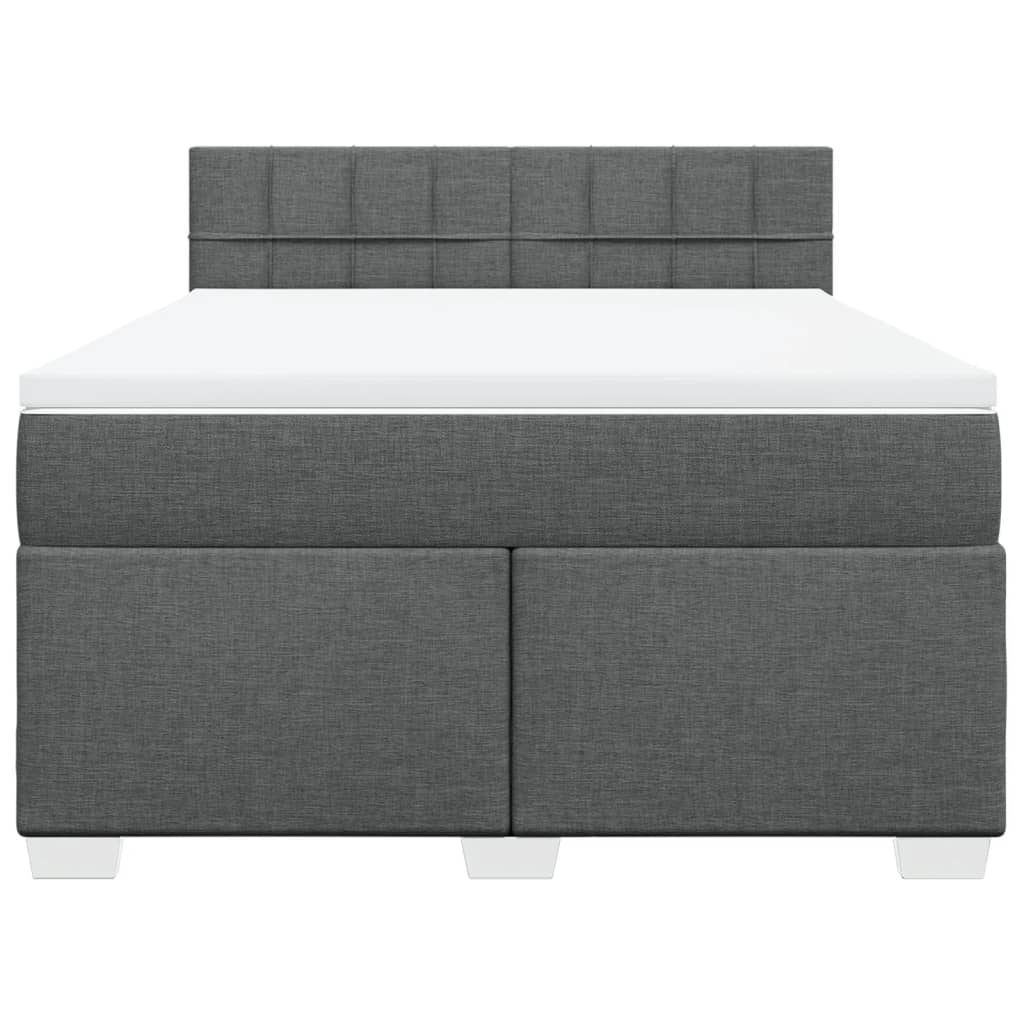 vidaXL Boxspring met matras stof donkergrijs 140x200 cm grijs, foto 4