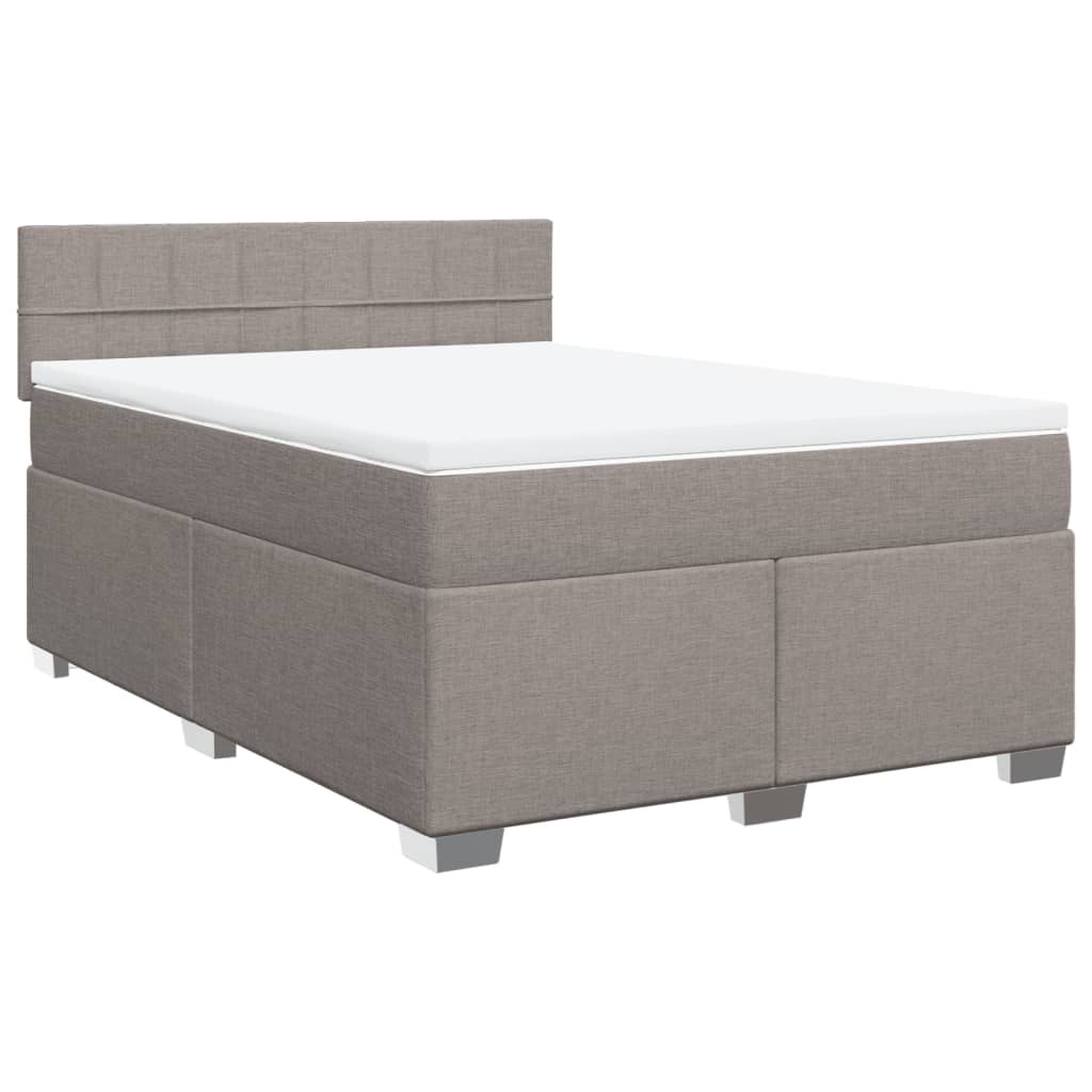 vidaXL Box spring postel s matrací taupe 140x200 cm textil