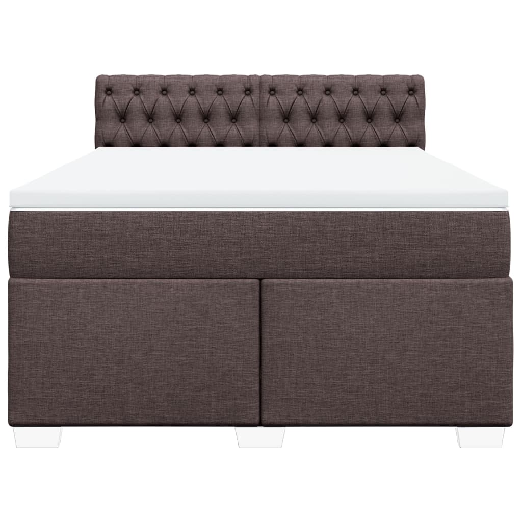 vidaXL Boxspring met matras stof donkerbruin 140x200 cm bruin, foto 4