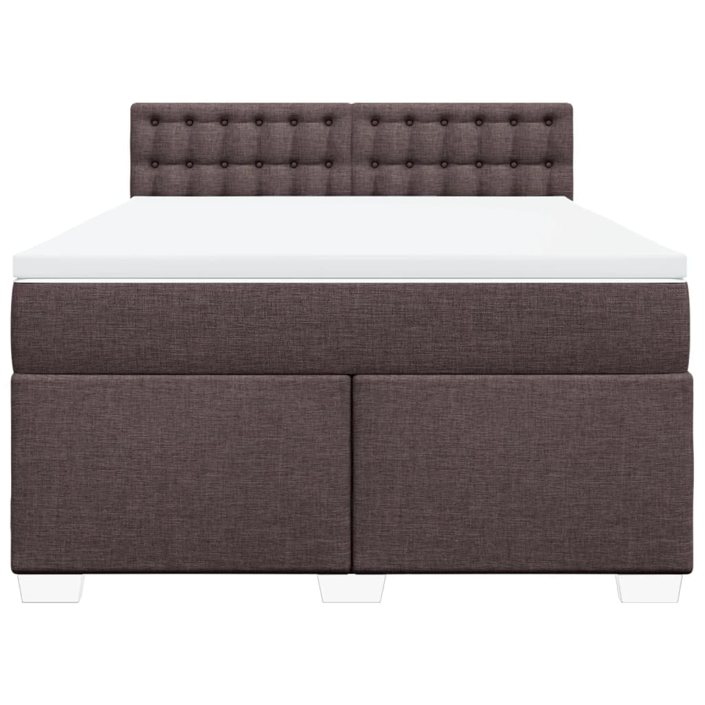 vidaXL Boxspring met matras stof donkerbruin 140x200 cm bruin, foto 4