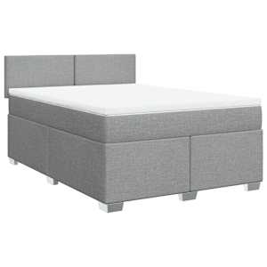 Box spring postel s matrací světle šedá 160 x 200 cm textil - obrázek 2