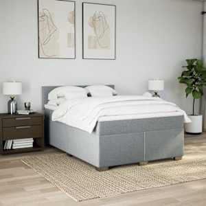Box spring postel s matrací světle šedá 160 x 200 cm textil - obrázek 3