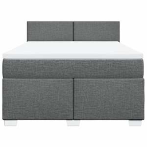 Box spring postel s matrací tmavě šedá 160x200 cm textil - obrázek 4