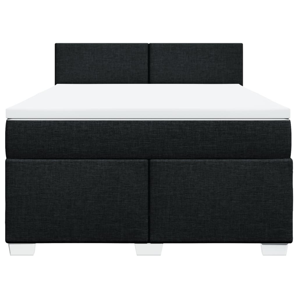 vidaXL Boxspring met matras stof zwart 160x200 cm, foto 4