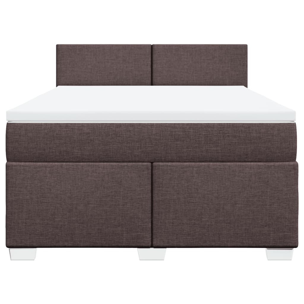 vidaXL Boxspring met matras stof donkerbruin 160x200 cm bruin, foto 4
