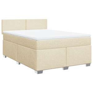 Box spring postel s matrací krémová 160x200 cm textil - obrázek 2