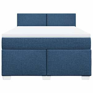 Box spring postel s matrací modrá 160x200 cm textil - obrázek 4