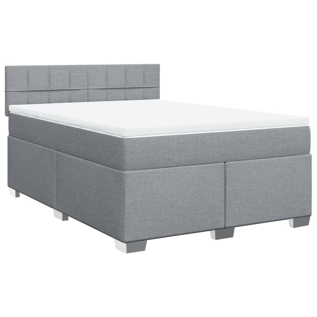 vidaXL Box spring postelja z vzmetnico svetlo siva 160x200 cm žamet