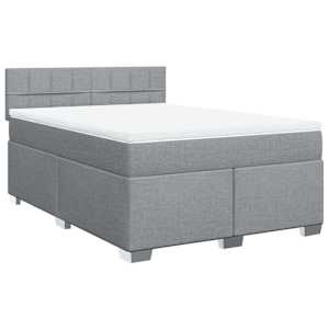 Box spring postel s matrací světle šedá 160 x 200 cm textil - obrázek 2