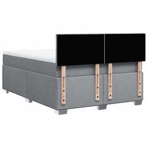 Box spring postel s matrací světle šedá 160 x 200 cm textil - obrázek 10