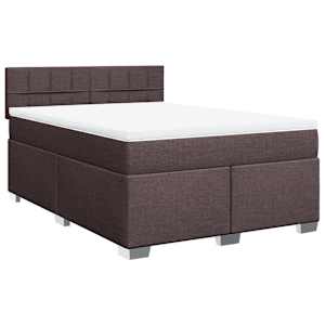 Box spring postel s matrací tmavě hnědá 160x200 cm textil - obrázek 2
