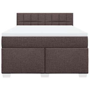 Box spring postel s matrací tmavě hnědá 160x200 cm textil - obrázek 4