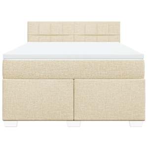 Box spring postel s matrací krémová 160x200 cm textil - obrázek 4