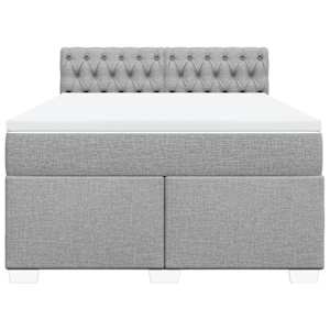 Box spring postel s matrací světle šedá 160 x 200 cm textil - obrázek 4
