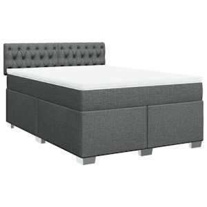 Box spring postel s matrací tmavě šedá 160x200 cm textil - obrázek 2