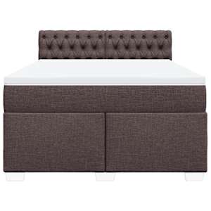 Box spring postel s matrací tmavě hnědá 160x200 cm textil - obrázek 4