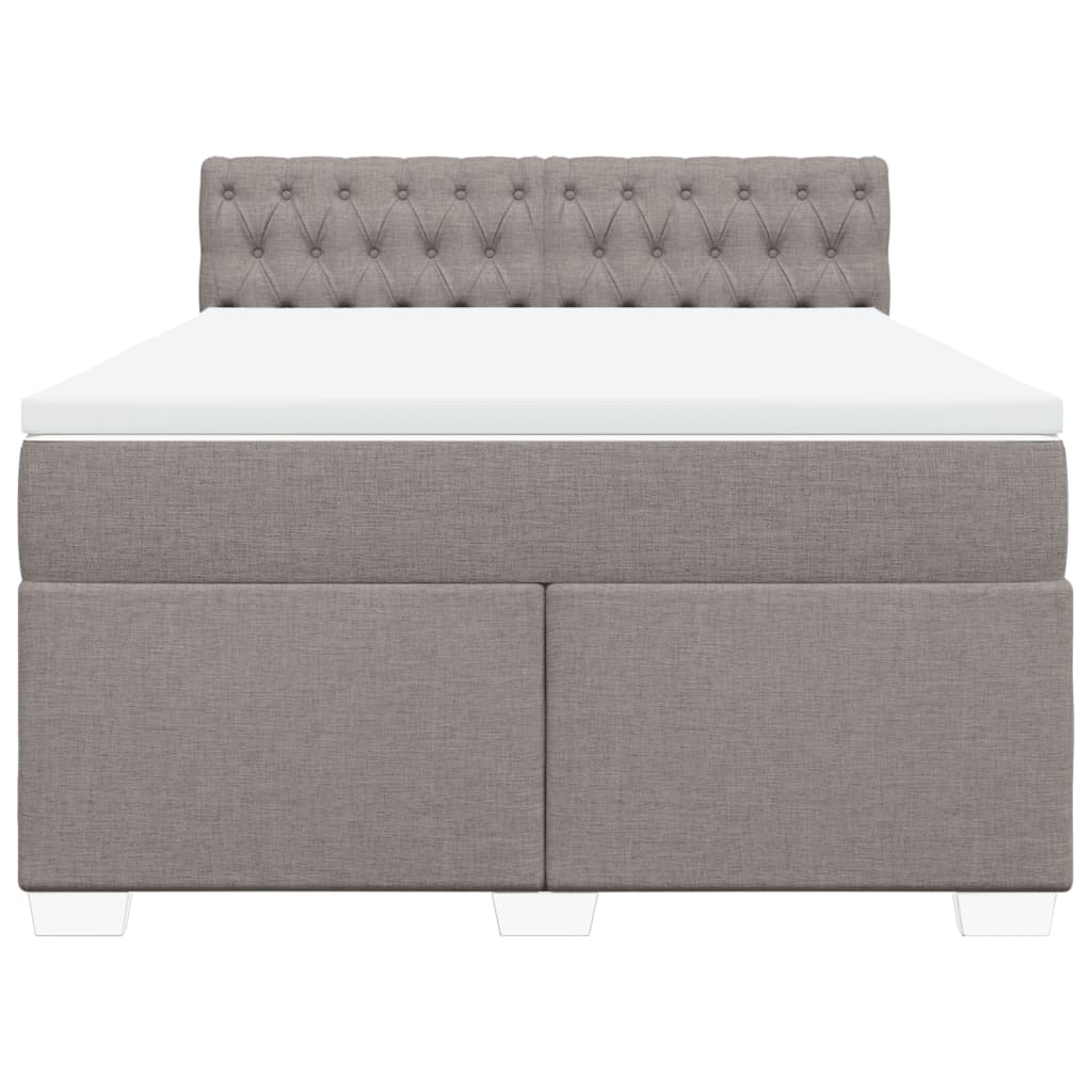 vidaXL Boxspring met matras stof taupe 160x200 cm, foto 4