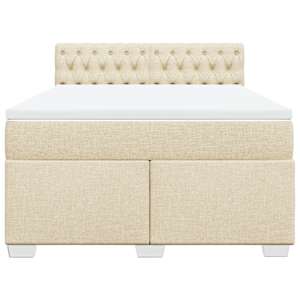 Box spring postel s matrací krémová 160x200 cm textil - obrázek 4