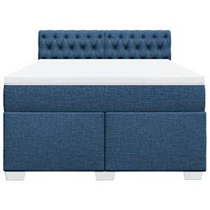 Box spring postel s matrací modrá 160x200 cm textil - obrázek 4