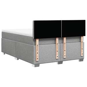 Box spring postel s matrací světle šedá 160 x 200 cm textil - obrázek 10