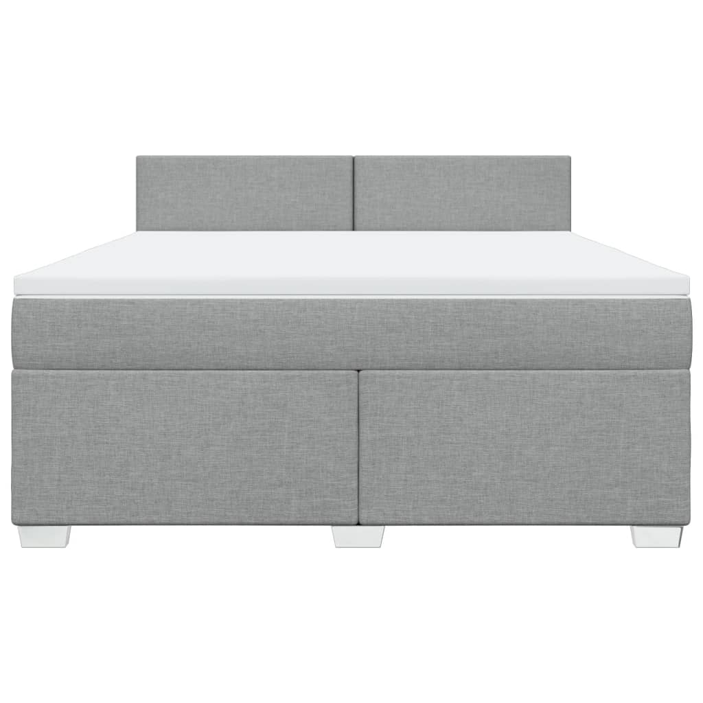 vidaXL Boxspring met matras stof lichtgrijs 180x200 cm grijs, foto 4
