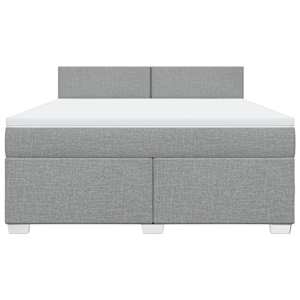 Box spring postel s matrací světle šedá 180 x 200 cm textil - obrázek 4