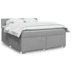 Box spring postel s matrací světle šedá 180 x 200 cm textil - obrázek 1