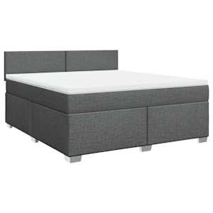 Box spring postel s matrací tmavě šedá 180x200 cm textil - obrázek 2