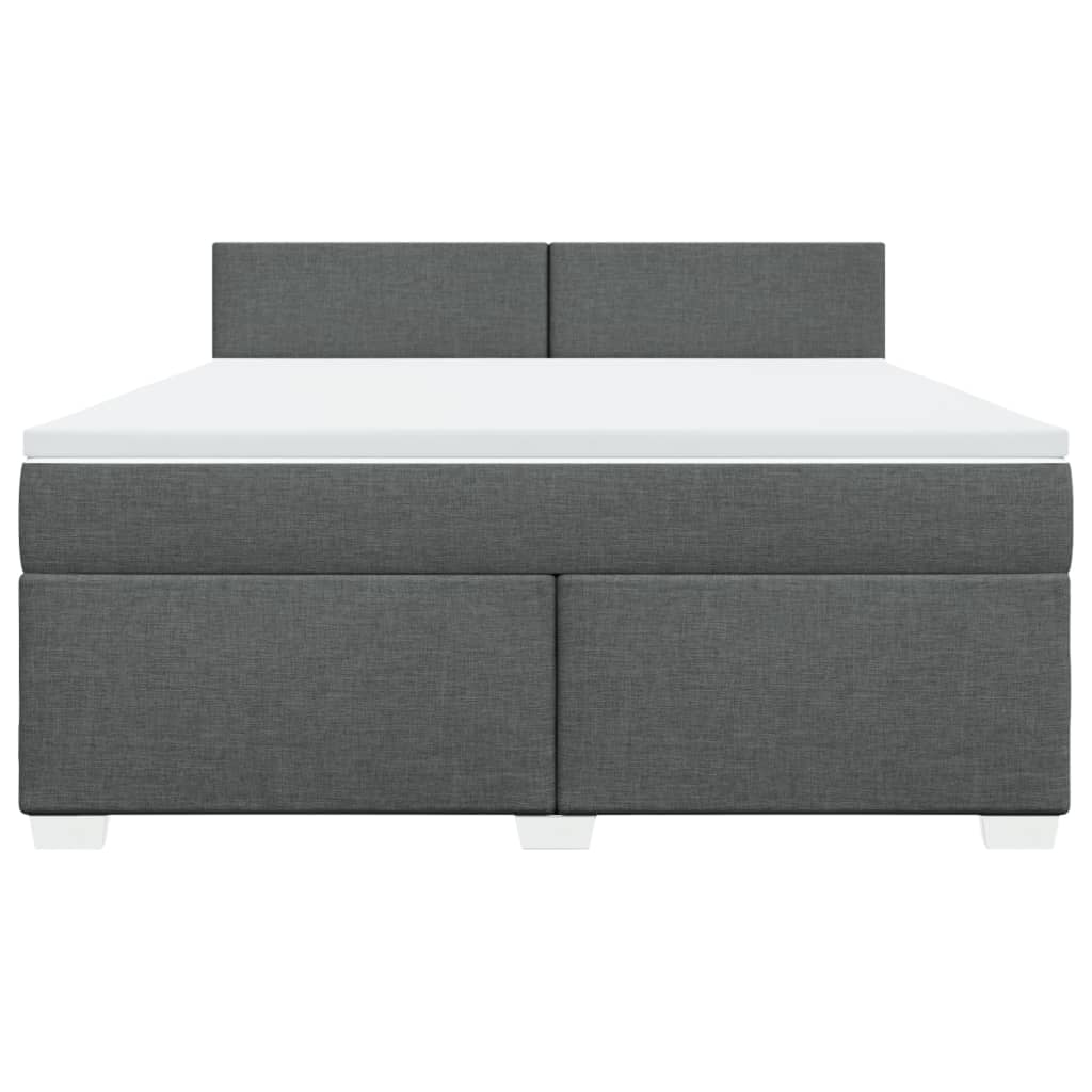 vidaXL Boxspring met matras stof donkergrijs 180x200 cm grijs, foto 4