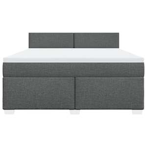 Box spring postel s matrací tmavě šedá 180x200 cm textil - obrázek 4