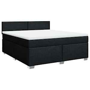 Box spring postel s matrací černá 180x200 cm textil - obrázek 2