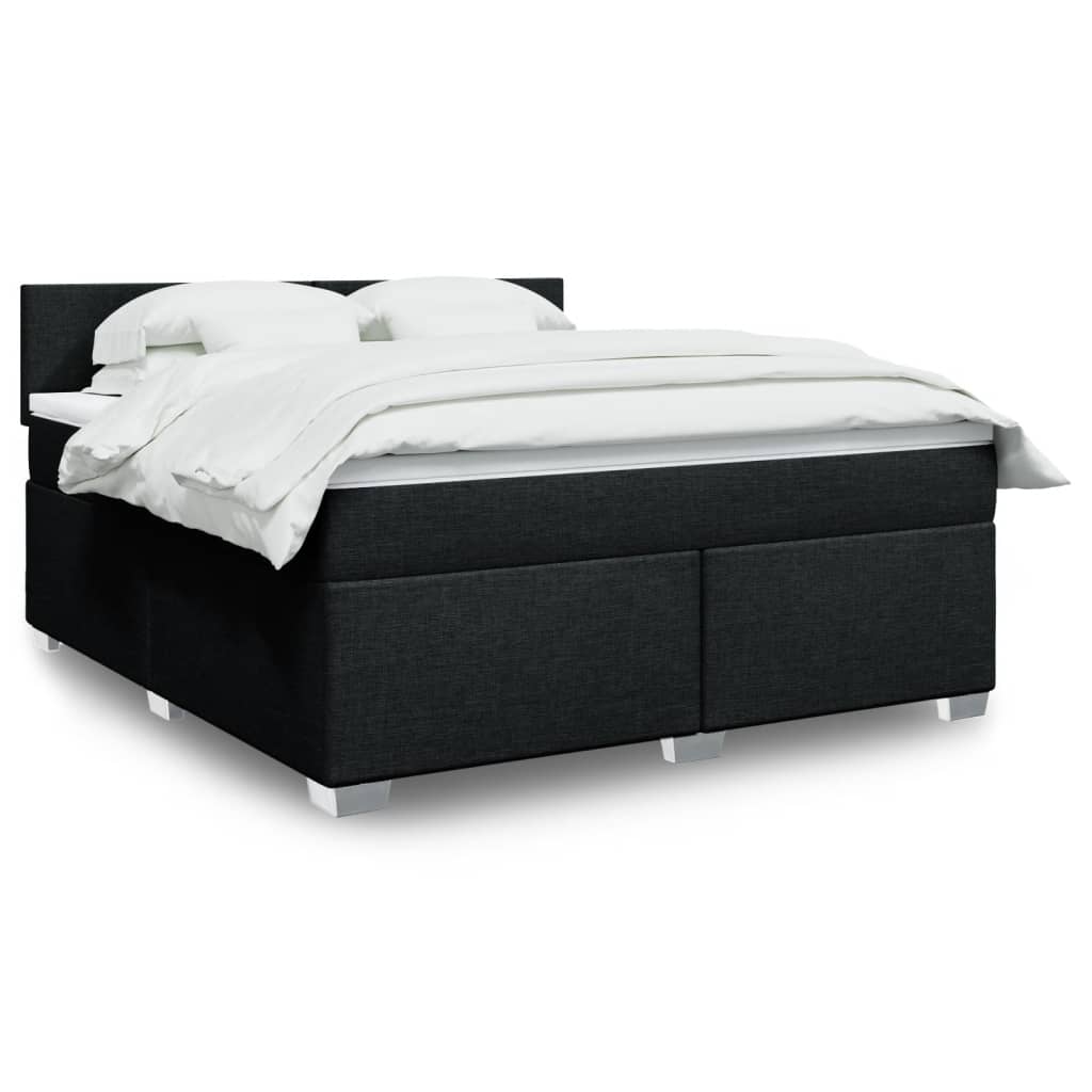 Boxspringbett mit Matratze Schwarz 180×200 cm Stoff