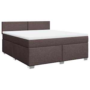 Box spring postel s matrací tmavě hnědá 180x200 cm textil - obrázek 2