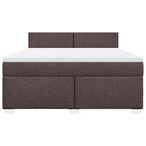 Box spring postel s matrací tmavě hnědá 180x200 cm textil - obrázek 4