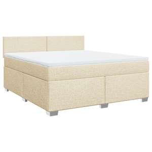 Box spring postel s matrací krémová 180x200 cm textil - obrázek 2