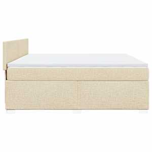 Box spring postel s matrací krémová 180x200 cm textil - obrázek 5