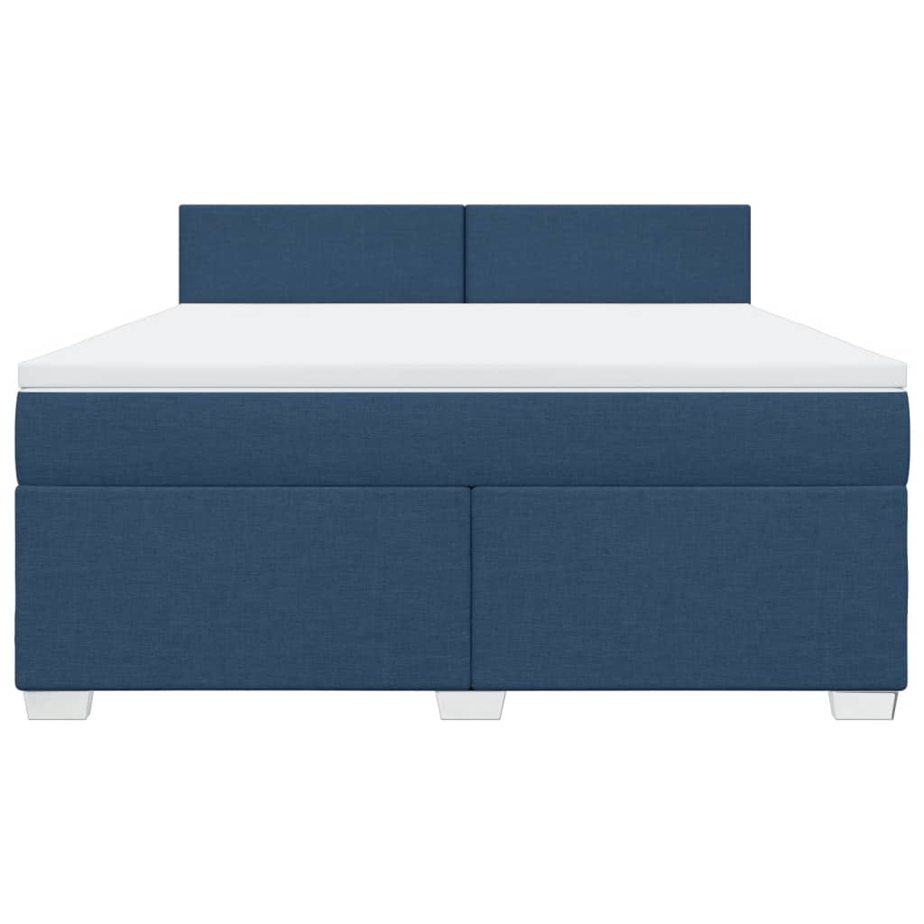 vidaXL Boxspring met matras stof blauw 180x200 cm, foto 4