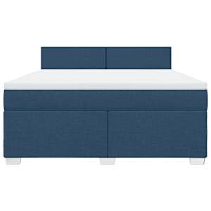 Box spring postel s matrací modrá 180x200 cm textil - obrázek 4