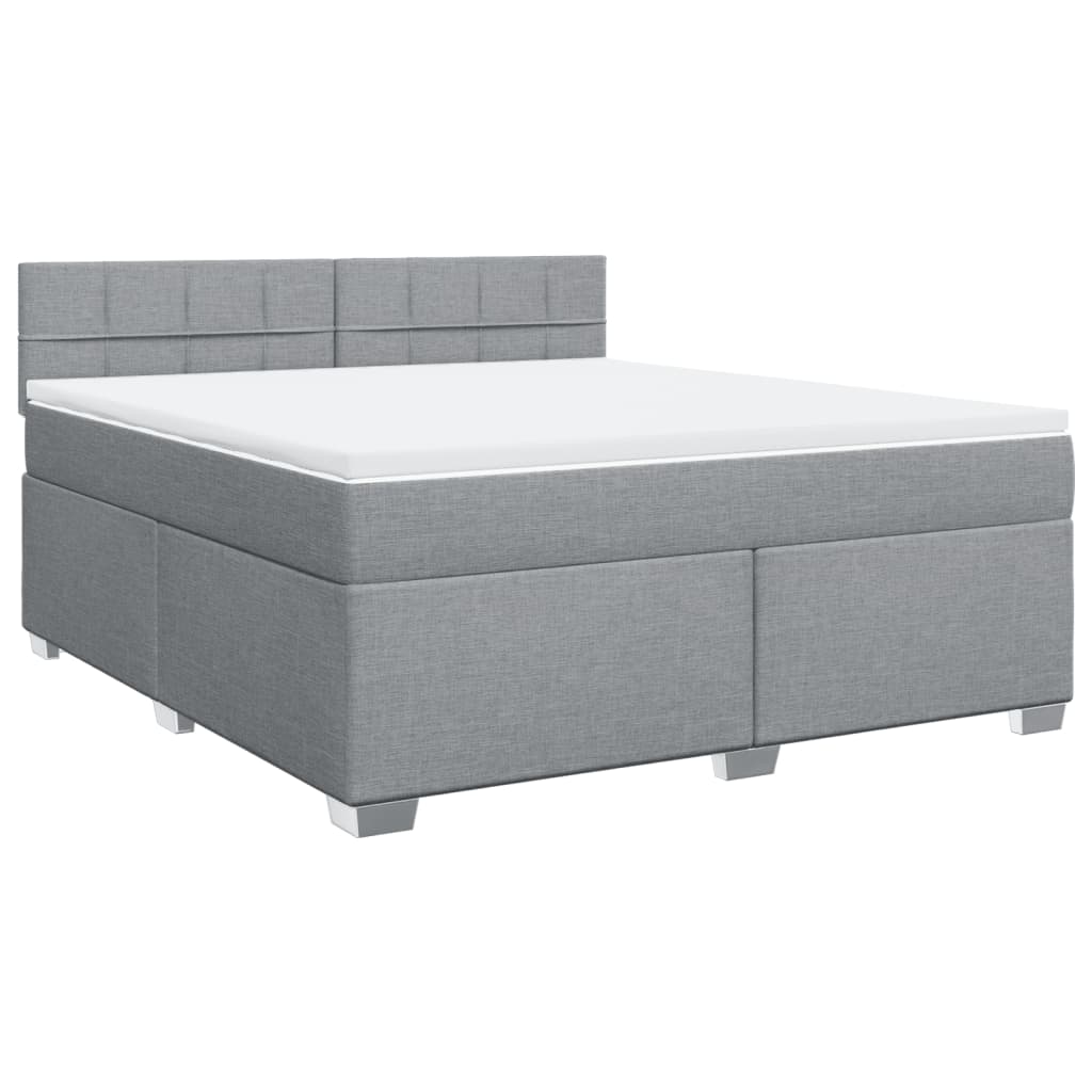 vidaXL Box spring postel s matrací světle šedá 180 x 200 cm textil