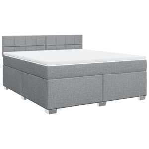 Box spring postel s matrací světle šedá 180 x 200 cm textil - obrázek 2