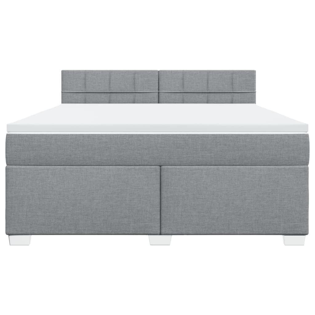 vidaXL Boxspring met matras stof lichtgrijs 180x200 cm grijs, foto 4