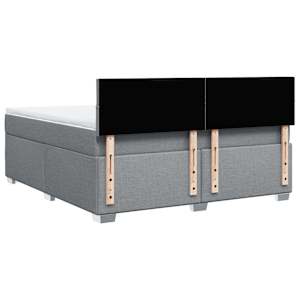 Box spring postel s matrací světle šedá 180 x 200 cm textil - obrázek 10