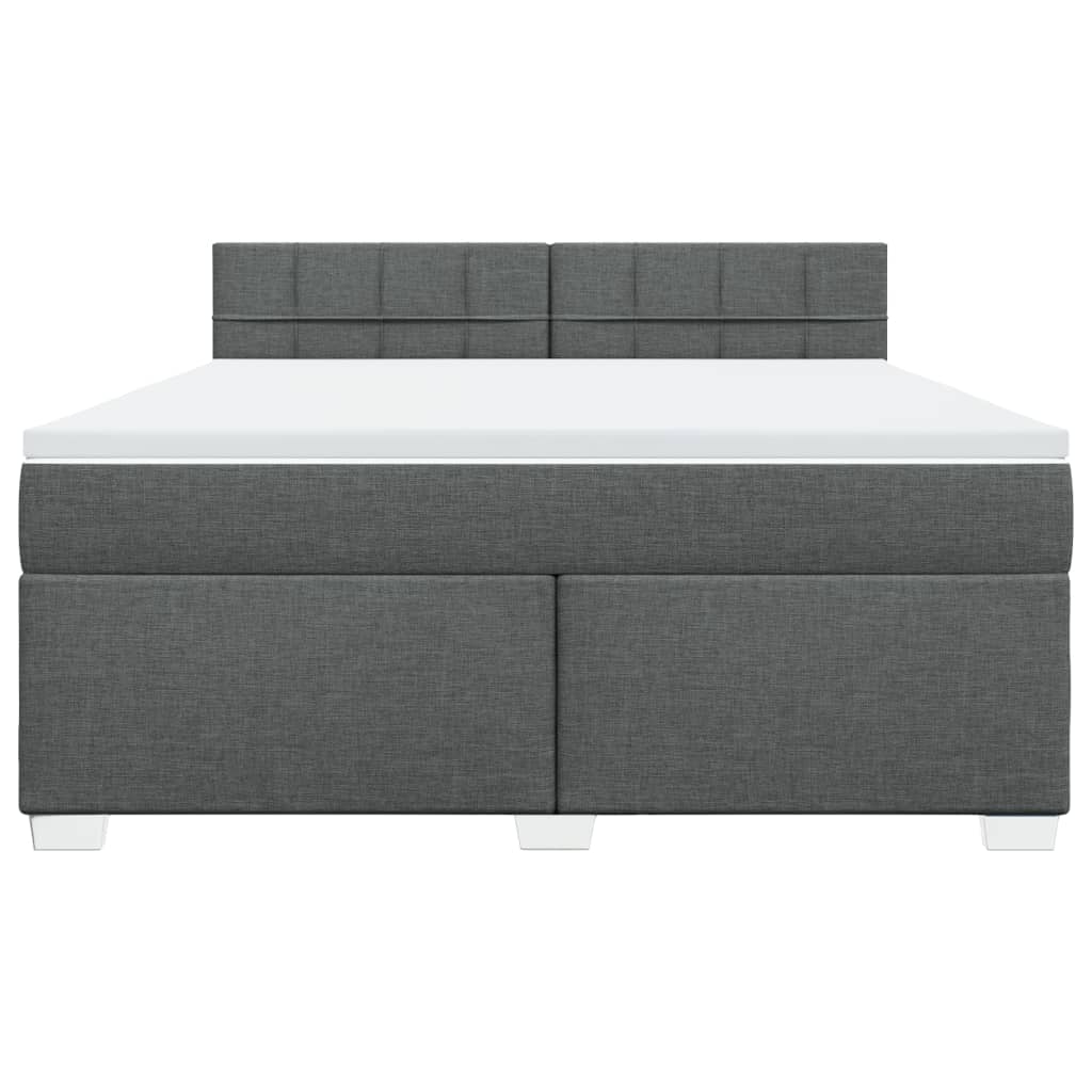 vidaXL Boxspring met matras stof donkergrijs 180x200 cm grijs, foto 4