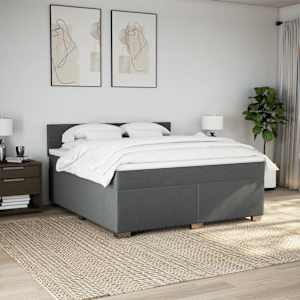 Box spring postel s matrací tmavě šedá 180x200 cm textil - obrázek 3