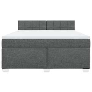 Box spring postel s matrací tmavě šedá 180x200 cm textil - obrázek 4